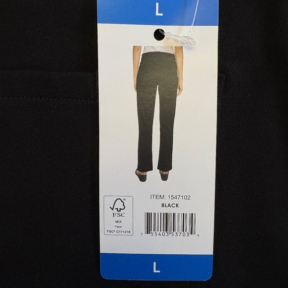 DKNY Jeans: Black Stretch Pants, Zip/Button Front Closure, Large, NWT - Picture 4 of 15